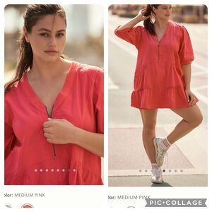 NWT new Anthropologie daily practice tiered casual dress small petite SP pink